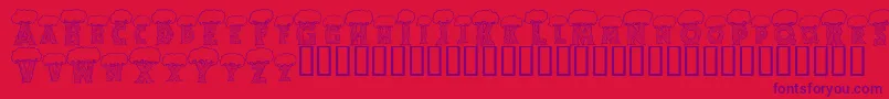 Alphatrees-Schriftart – Violette Schriften auf rotem Hintergrund
