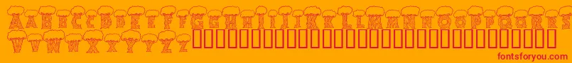 Alphatrees Font – Red Fonts on Orange Background
