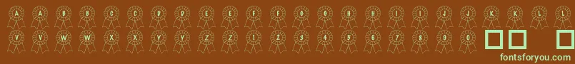 101AwardsWon Font – Green Fonts on Brown Background