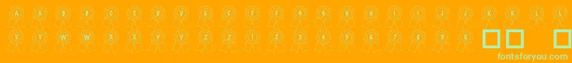 101AwardsWon Font – Green Fonts on Orange Background
