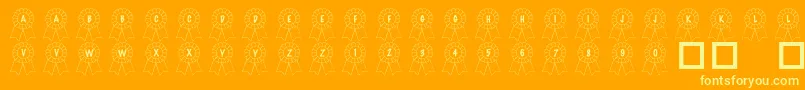 101AwardsWon Font – Yellow Fonts on Orange Background