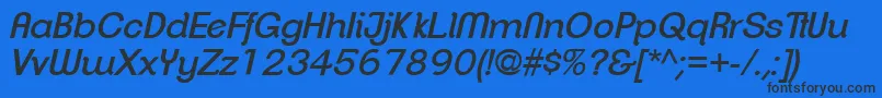 フォントClementepdajRegularitalic – 黒い文字の青い背景