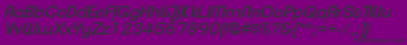 Czcionka ClementepdajRegularitalic – czarne czcionki na fioletowym tle