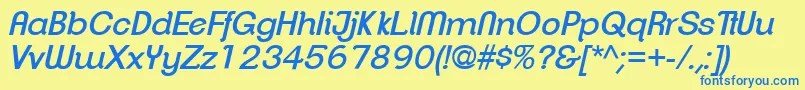 ClementepdajRegularitalic Font – Blue Fonts on Yellow Background