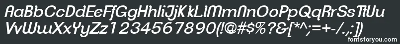 Шрифт ClementepdajRegularitalic – белые шрифты на чёрном фоне
