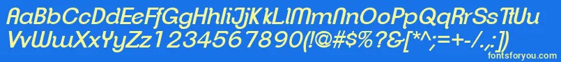 ClementepdajRegularitalic Font – Yellow Fonts on Blue Background