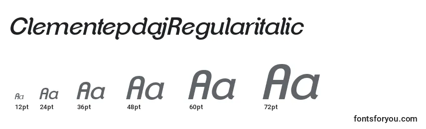 ClementepdajRegularitalic Font Sizes