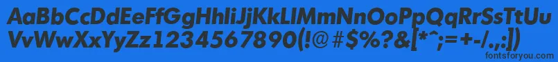 Шрифт MontrealserialXboldItalic – чёрные шрифты на синем фоне