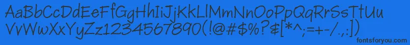Шрифт Janiehmk – чёрные шрифты на синем фоне