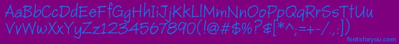 Janiehmk-fontti – siniset fontit violetilla taustalla