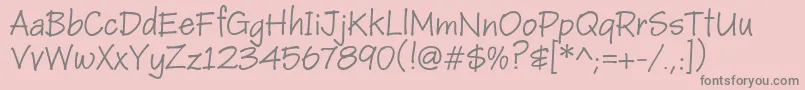 Janiehmk-Schriftart – Graue Schriften auf rosa Hintergrund