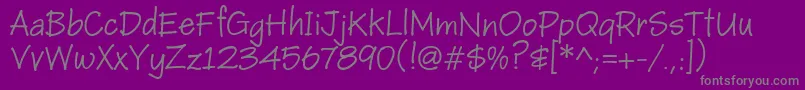 フォントJaniehmk – 紫の背景に灰色の文字
