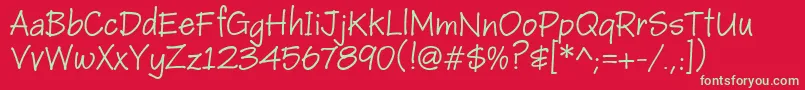 Janiehmk Font – Green Fonts on Red Background