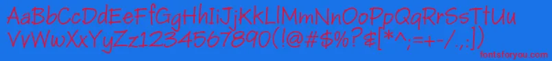 Janiehmk Font – Red Fonts on Blue Background