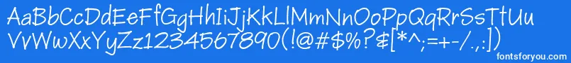 Janiehmk Font – White Fonts on Blue Background