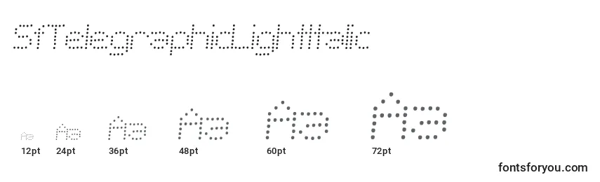 SfTelegraphicLightItalic Font Sizes