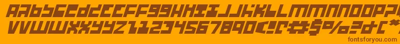フォントUfohunterei – オレンジの背景に茶色のフォント