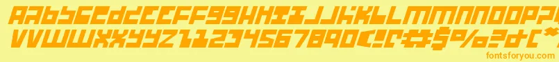 Ufohunterei-fontti – oranssit fontit keltaisella taustalla