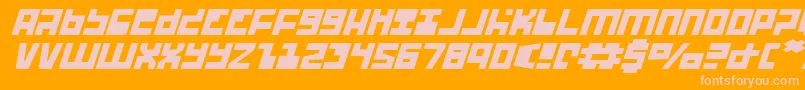 フォントUfohunterei – オレンジの背景にピンクのフォント