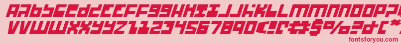 Ufohunterei-Schriftart – Rote Schriften auf rosa Hintergrund