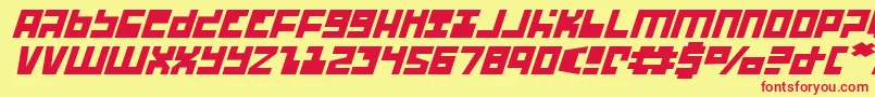 Ufohunterei Font – Red Fonts on Yellow Background