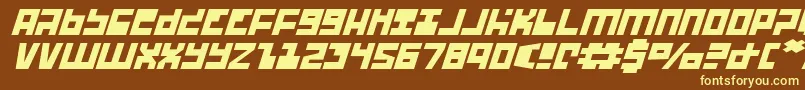 Ufohunterei Font – Yellow Fonts on Brown Background