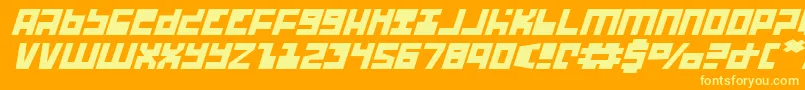 Ufohunterei-fontti – keltaiset fontit oranssilla taustalla