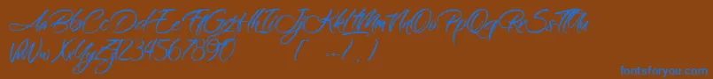 OnTheRings Font – Blue Fonts on Brown Background