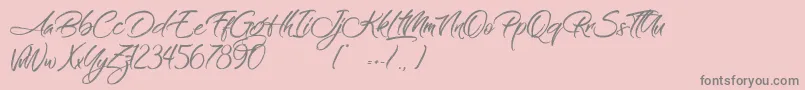 フォントOnTheRings – ピンクの背景に灰色の文字