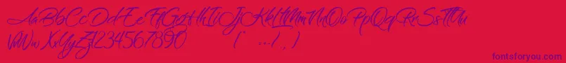 OnTheRings Font – Purple Fonts on Red Background