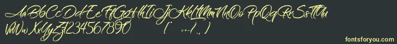OnTheRings-Schriftart – Gelbe Schriften auf schwarzem Hintergrund
