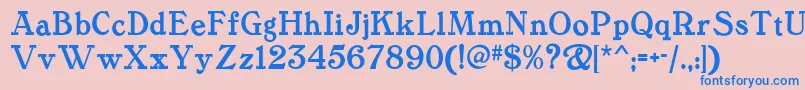 Tanglewood Font – Blue Fonts on Pink Background