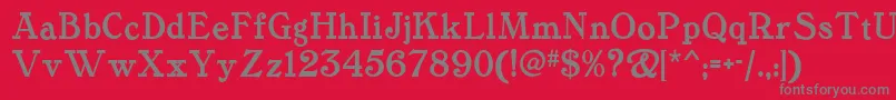 Tanglewood Font – Gray Fonts on Red Background