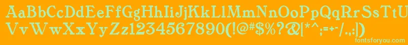 Tanglewood Font – Green Fonts on Orange Background