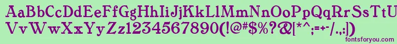 Tanglewood Font – Purple Fonts on Green Background
