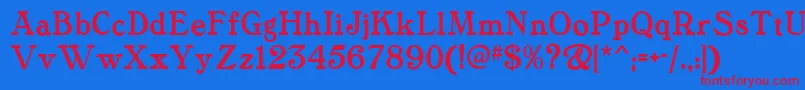 Tanglewood Font – Red Fonts on Blue Background