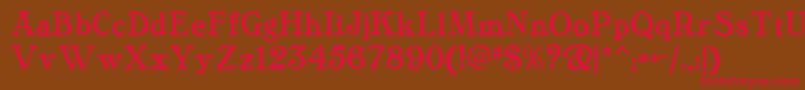Tanglewood Font – Red Fonts on Brown Background