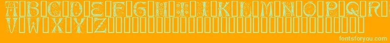 フォントSilvus – オレンジの背景に緑のフォント