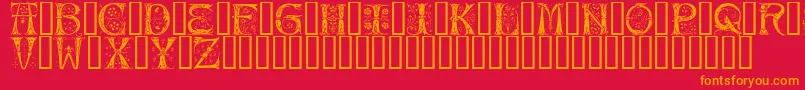 フォントSilvus – 赤い背景にオレンジの文字