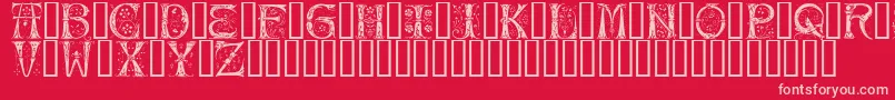 Silvus-Schriftart – Rosa Schriften auf rotem Hintergrund