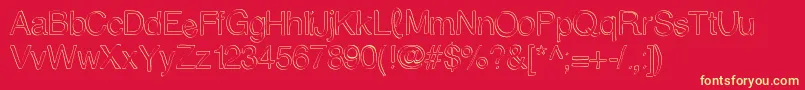 Trattopenlife Font – Yellow Fonts on Red Background