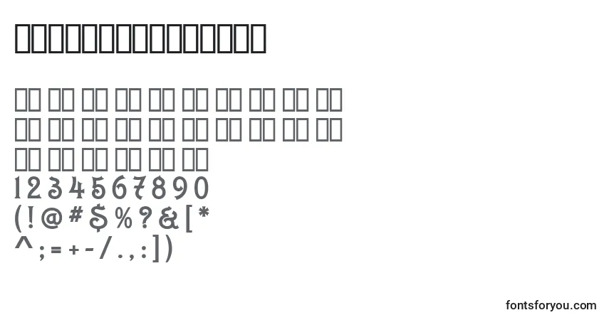 Schriftart ConstaciaModern – Alphabet, Zahlen, spezielle Symbole