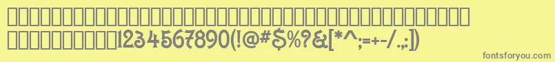 ConstaciaModern-fontti – harmaat kirjasimet keltaisella taustalla