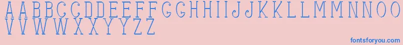 Stitchesshadow-Schriftart – Blaue Schriften auf rosa Hintergrund