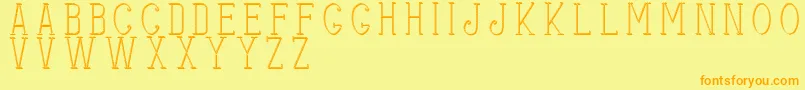 Stitchesshadow Font – Orange Fonts on Yellow Background