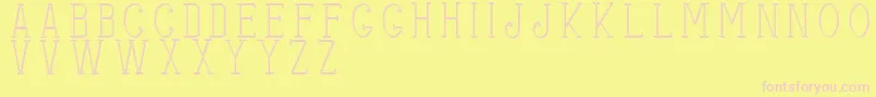 フォントStitchesshadow – ピンクのフォント、黄色の背景