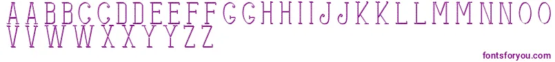 Stitchesshadow-Schriftart – Violette Schriften auf weißem Hintergrund