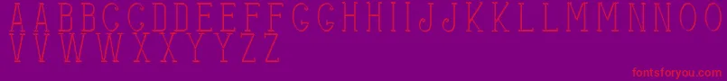 Stitchesshadow-Schriftart – Rote Schriften auf violettem Hintergrund