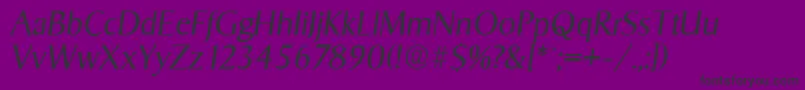 SigvarserialLightItalic Font – Black Fonts on Purple Background
