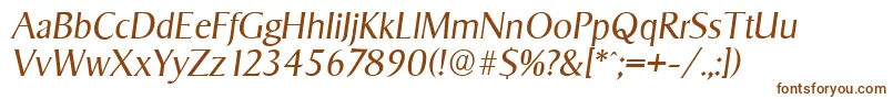 SigvarserialLightItalic-fontti – ruskeat fontit valkoisella taustalla